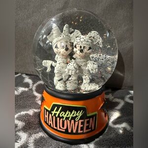 Halloween Snow Globe with Mickey and Minnie Mummy Figures
